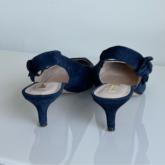 Louise et Cie Navy Suede Slingback Size 8.5 - Picture 4 of 13